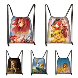 New The Lion King Simba Drawstring Boy Girl Bags Women Large Capacity Shopping Bag Teenager Casual Backpack Portable Travel Bags