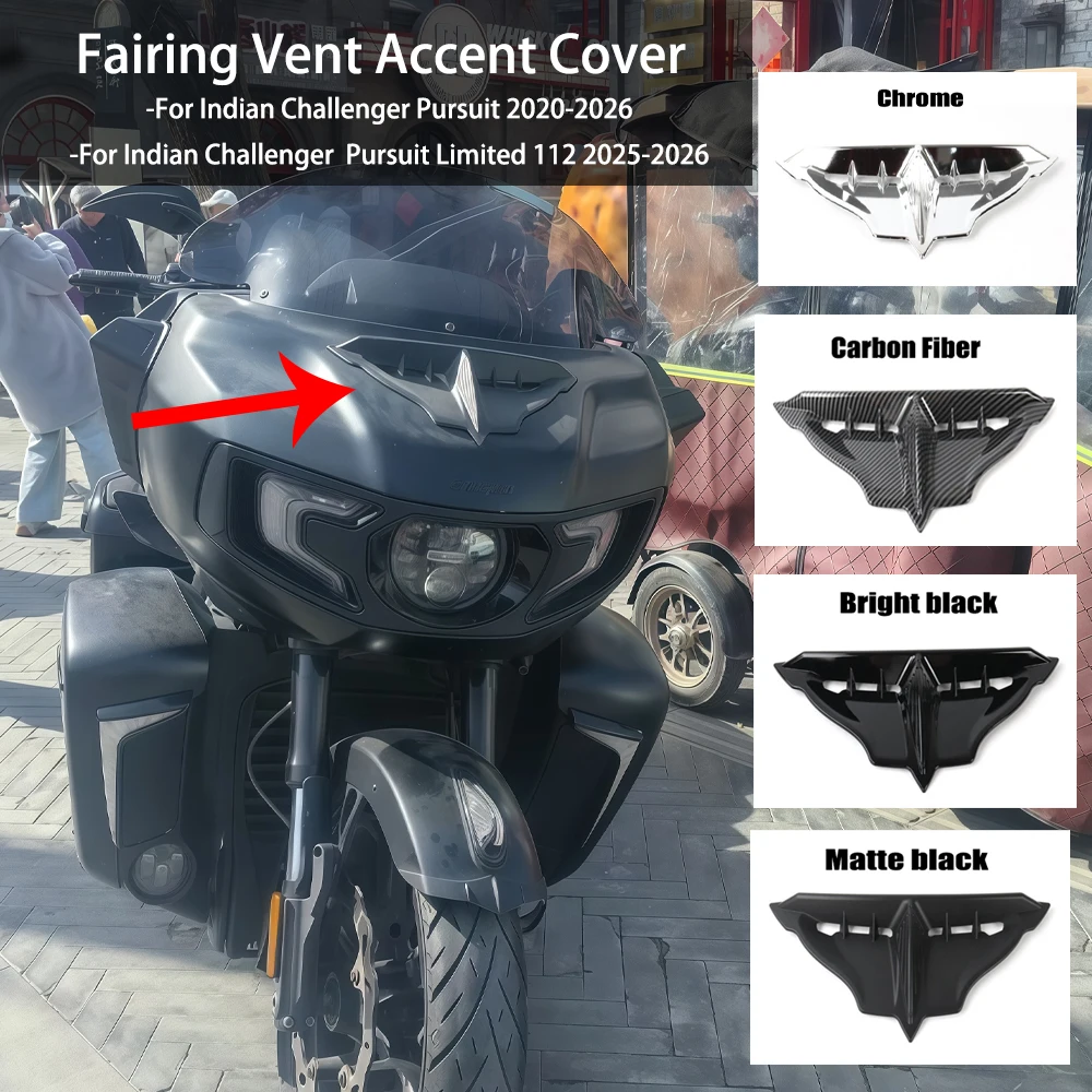 For Indian Pursuit Dark Fairing Bent Accent Cover Rectifier Decorative Cover For Indian Challenger Pursuit Limited 112 2025-2026