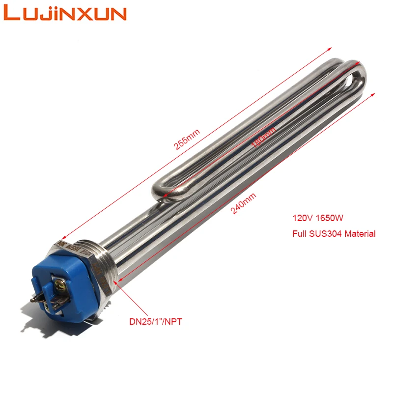 LUJINXUN 120V 1650W Foldback Water Heater Element Screw-In Lime Life Heating Element with Low Watt Density