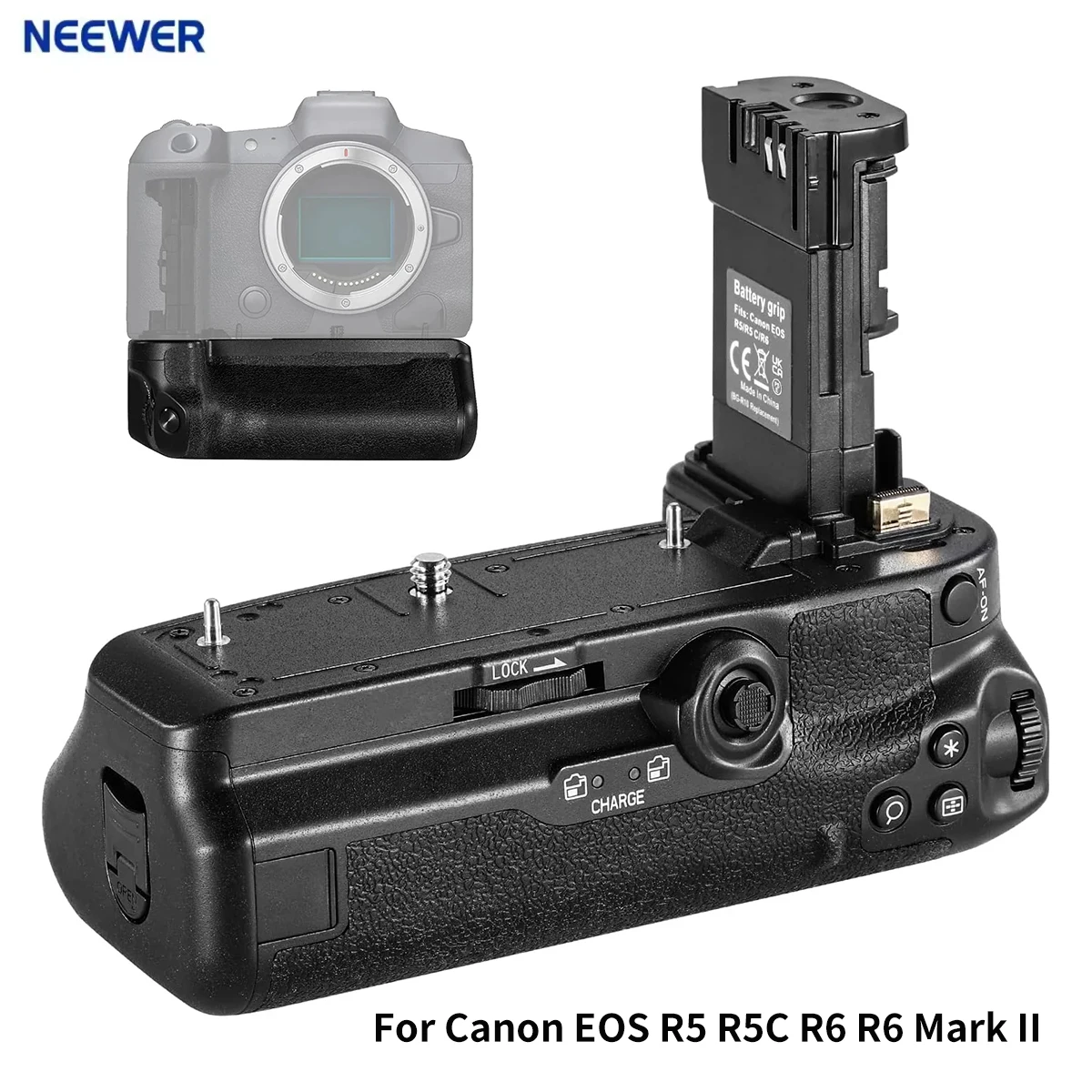 NEEWER 카메라 배터리 핸들 그립 교체 BG-R10 Canon EOS R5 R5C R6 R6 Mark II 미러리스 카메라