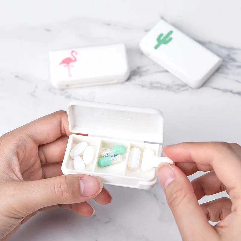 Mini Pill Box 3 Compartments PP Plastic Portable Travel Tablet Organizer Small Pocket Medicine Storage Case For Pills Vitamins