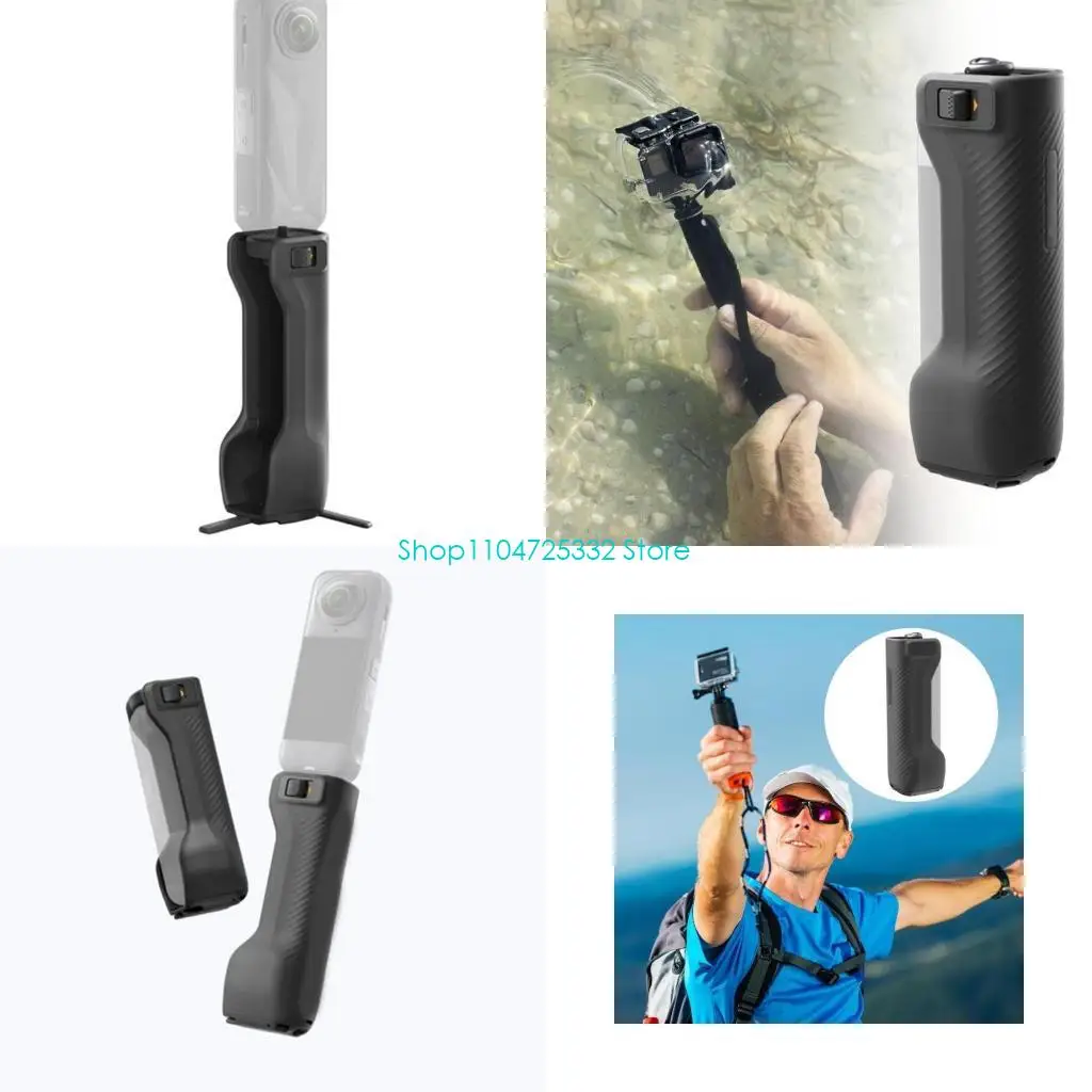 قبضة مقبض خفيفة الوزن تتميز بحامل ثلاثي القوائم على الفور وقبضة قابلة للطي مع حامل ثلاثي مدمج لفيديو سلس 360 درجة