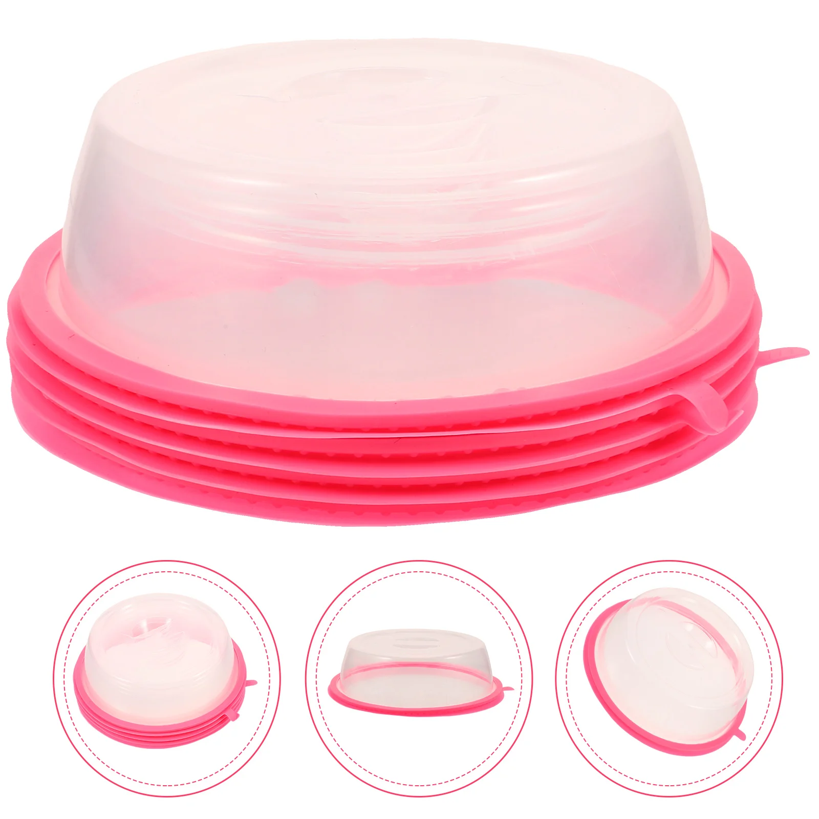 

4Pcs Splatter Guard Plastic Lid Kitchen Oil Resistant Helper Food Plate Dust Insect Protector Easy Cleaning Long Use