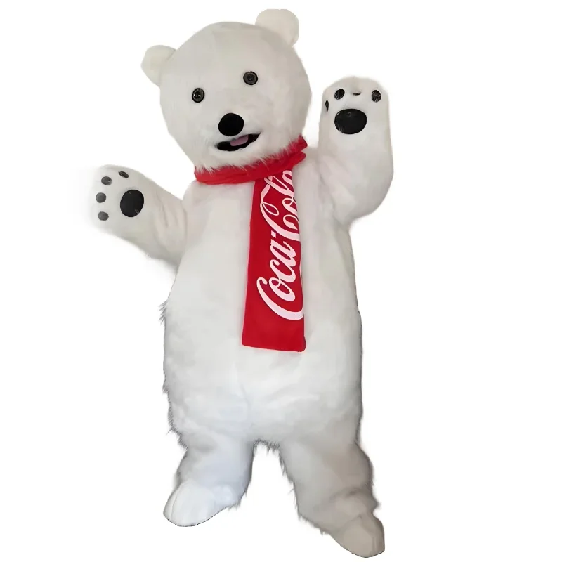 furry white Cola polar bear mascot costume adult white bear mascot outfit suit