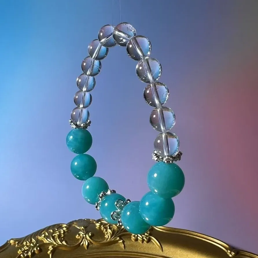 

Natural White Crystal with Tianhe Stone Bracelet Women's Light Luxury Fashion Bracelet.