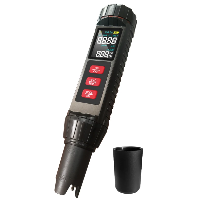 Digital 7 in 1 PH Meter 0.01 High Accuracy TDS/EC/Salinity/Temp/ORP/S. G/PH Tester for Drinking Water Aquarium and Pool