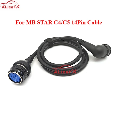Imagen 1 del producto Cable de 14 pines para Mb Star SD Connect C4 C5, herramienta de diagnóstico Benz OBD OBD2, Cable de 14 pines a 16 pines, piezas de reparación de automóviles