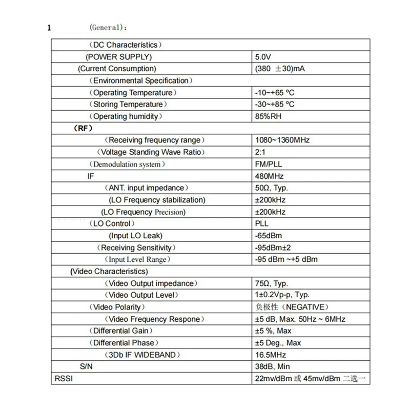 ABJF-10X VM1373R 1.2G 1.3G 9 قنوات VRX التناظرية استقبال حساسية عالية إشارة RSSI قوية للكشف عن SFT