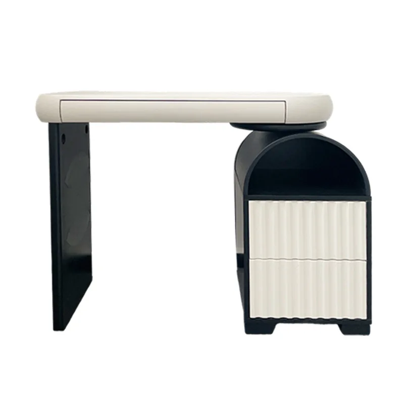 

Household small apartment simple rock slab makeup table, retractable dresser with drawers, chest and cabinet integrated tables