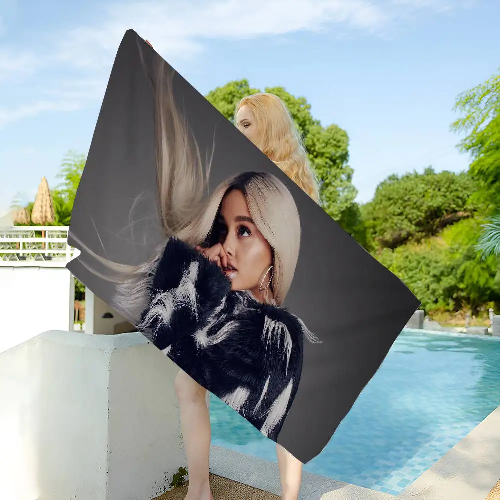 Pop Singer A-Ariana G-Grande Microfiber Blanket Quick Drying Beach Towels Oversized Printing Super Absorbent Pool Towel Blanket