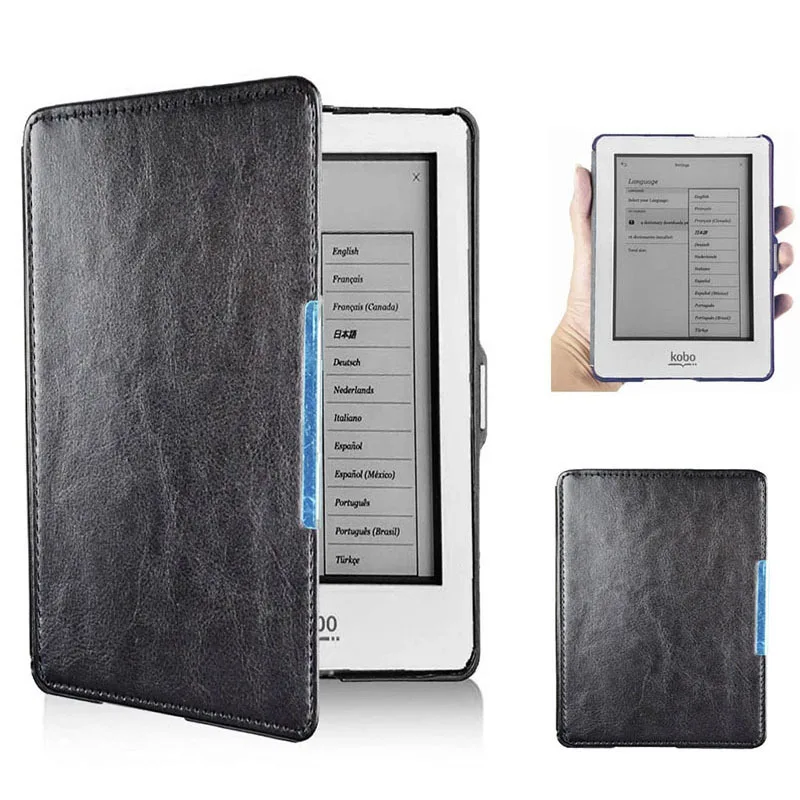 Compatible with Kobo Glo (Model:N613) 6-inch EReader Tablet Case, Full Coverage Ultra Slim Leather Cover Auto Sleep/Wake