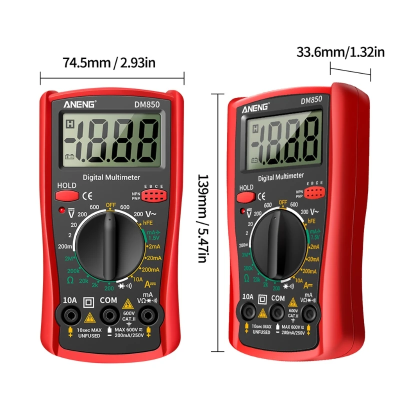 Digital DM850 Electronic Digital Multimeter Professional 1999 Counts Multimeter AC / for DC Ohm Tester Electronic Compon