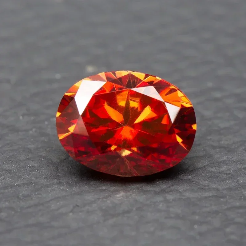 

Moissanite Colored Stone orange Color Oval Cut with GRA Report Lab Grown Gemstone For Diy Jewelry Making Materials