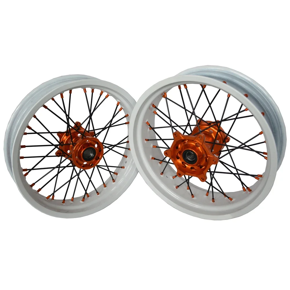 16/17 Inch Aluminum Alloy Supermoto Wheel Rim Set Motorcycle Super Motard Wheels For EXC125 -500