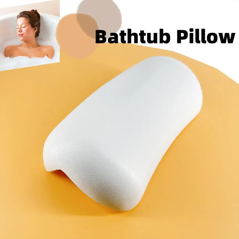 Bathtub Headrest With Suction Cups Comfortable SPA Non-Slip Bath Pillow Neck Back Headrest Pillows Soft Thickened Waterproof PU