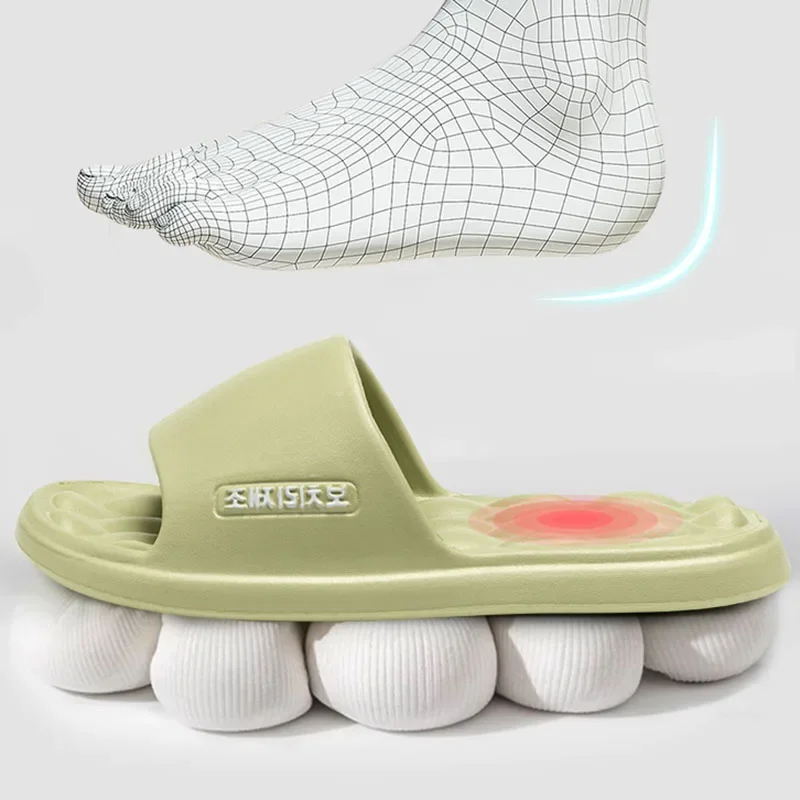 خفيفة الوزن لينة وحيد شبشب منزل المرأة الصيف 2025 داخلي عدم الانزلاق سحابة الشرائح امرأة الراحة كعب مسطح زوجين النعال #4