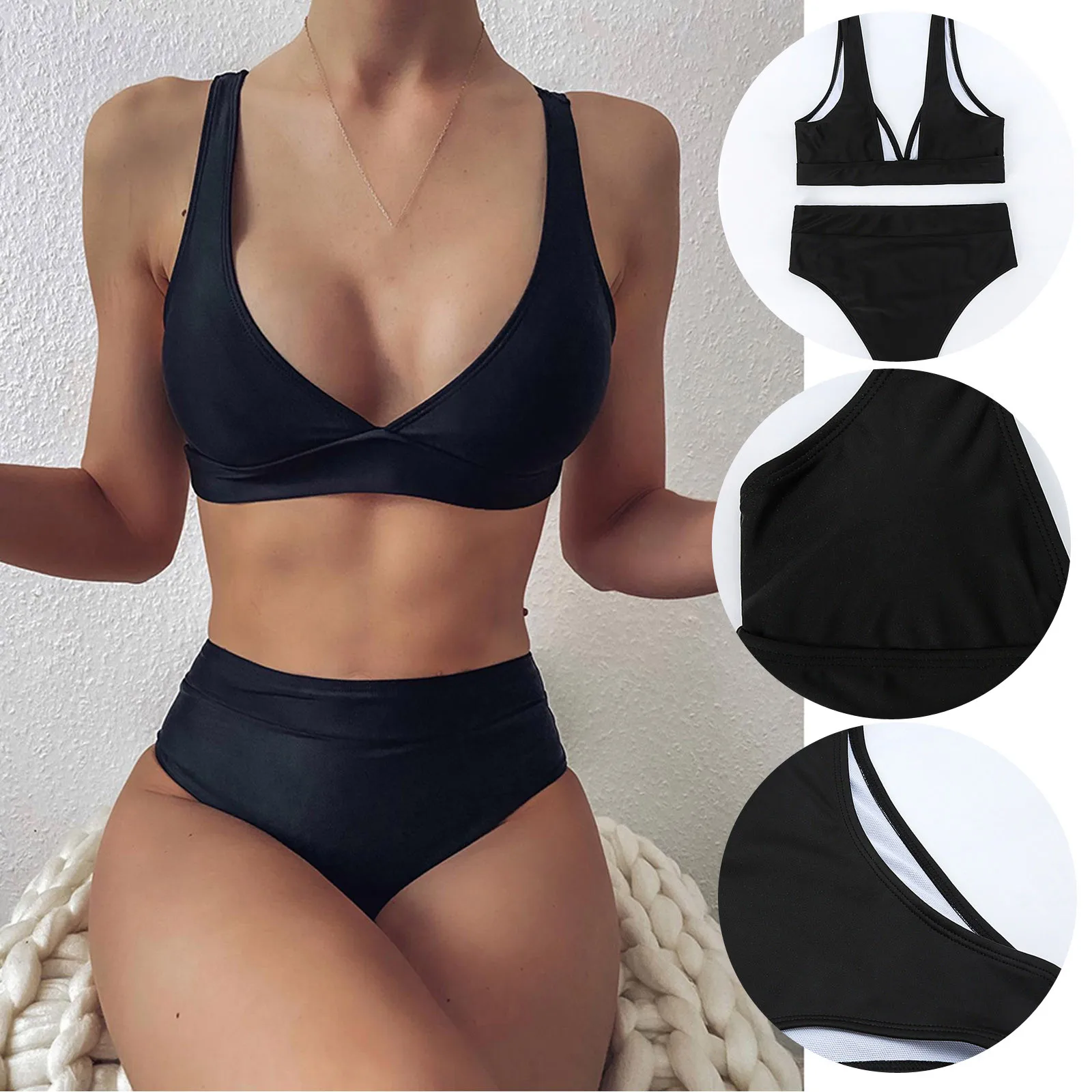 

Bikinis Women Sexy Deep V Split Swimsuit Summer Beach Swimwear Women's Micro Bikini Two Piece Beachwear Bather Bathing Suits