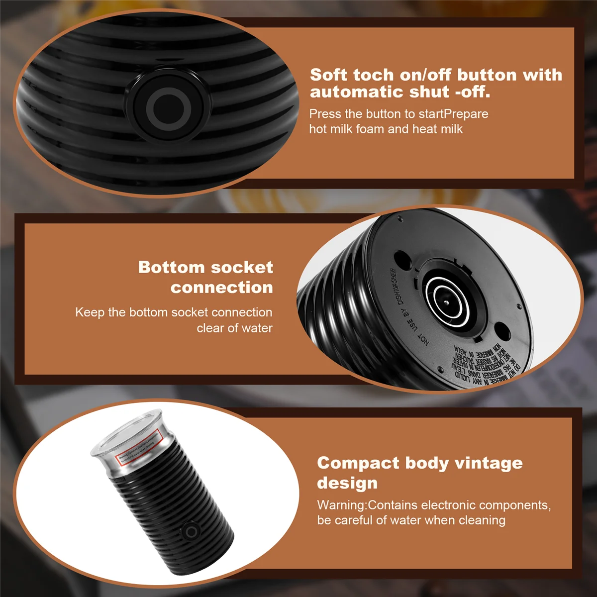 Nova máquina automática de espuma de leite quente e frio casa cappuccino cafeteira companheiro batedor de leite, plugue da ue-lite