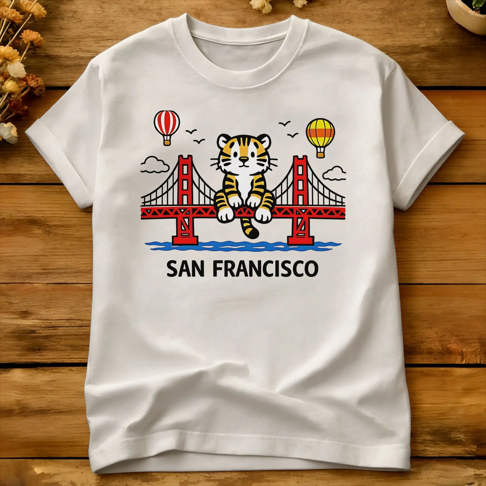 San Francisco Cat Golden Gate Bridge Animal Lover  Cotton T Shirt For Man Summer Project Hail Mary Street Style T Shirts