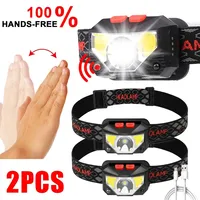 Powerful LED Headlight Motion Sensor Headlamp USB Rechargeable Head Torch Waterproof Camping Hiking Fishing Powerful Flashlight