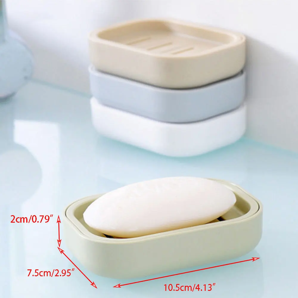 1PCS Double Layer Square Soap Box With Cover Portable Bathroom Shower Soap Dish Travel Hiking Holder Bathroom Supplies