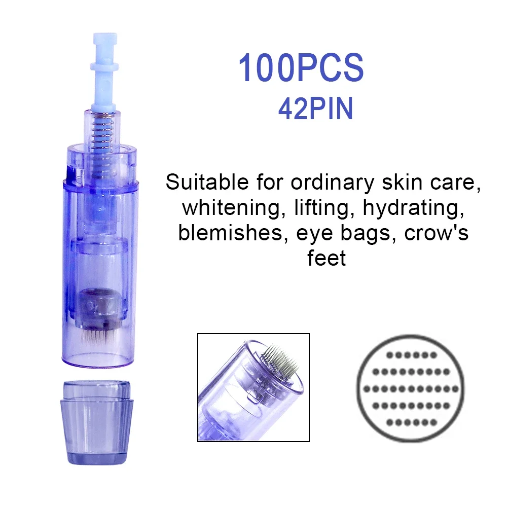 10/20/50/100 stuks bajonet microneedling dermapen micronaalden voor UltimaA6 Dr.imp pen 9/12/36/42-pins/nano cartridge tips MYM stamp - afbeelding 1