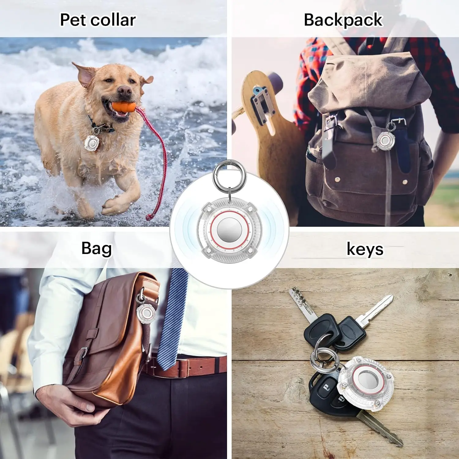 Protective Cover for Air Tag Case Waterproof with Key Ring Anti-scratch Airtag Holder for Luggage Keys Pet Backpack Anti-lost