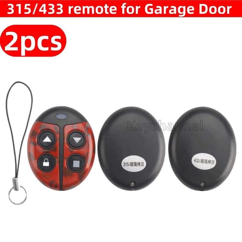 Keychannel 2pcs/lot Universal Garage Door Remotes 315 433Mhz Car Gate Cloning Remote Control Garage Door Opener Spare Remote