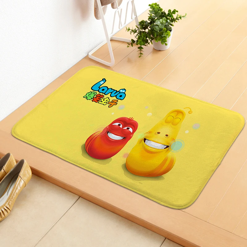 Veranda Floor Mat L-Larvas Cute Rug for Bedroom Carpet Entrance of House Funny Doormat Washable Non-slip Kitchen Mats Home