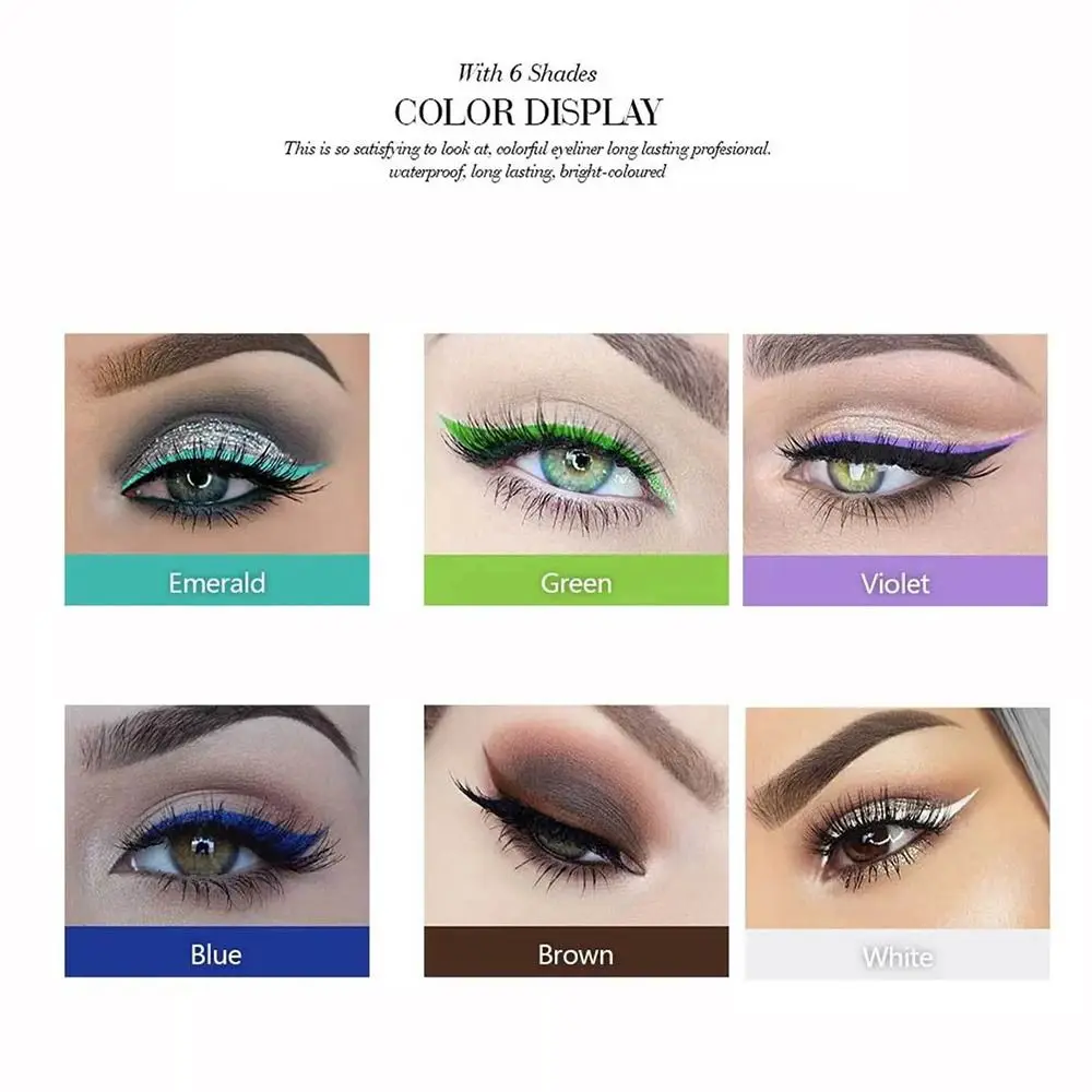 Eyeliner liquido colorato colorato Eyeliner fluorescente impermeabile a prova di sbavature matita per Eyeliner al Neon ad asciugatura rapida facile da indossare