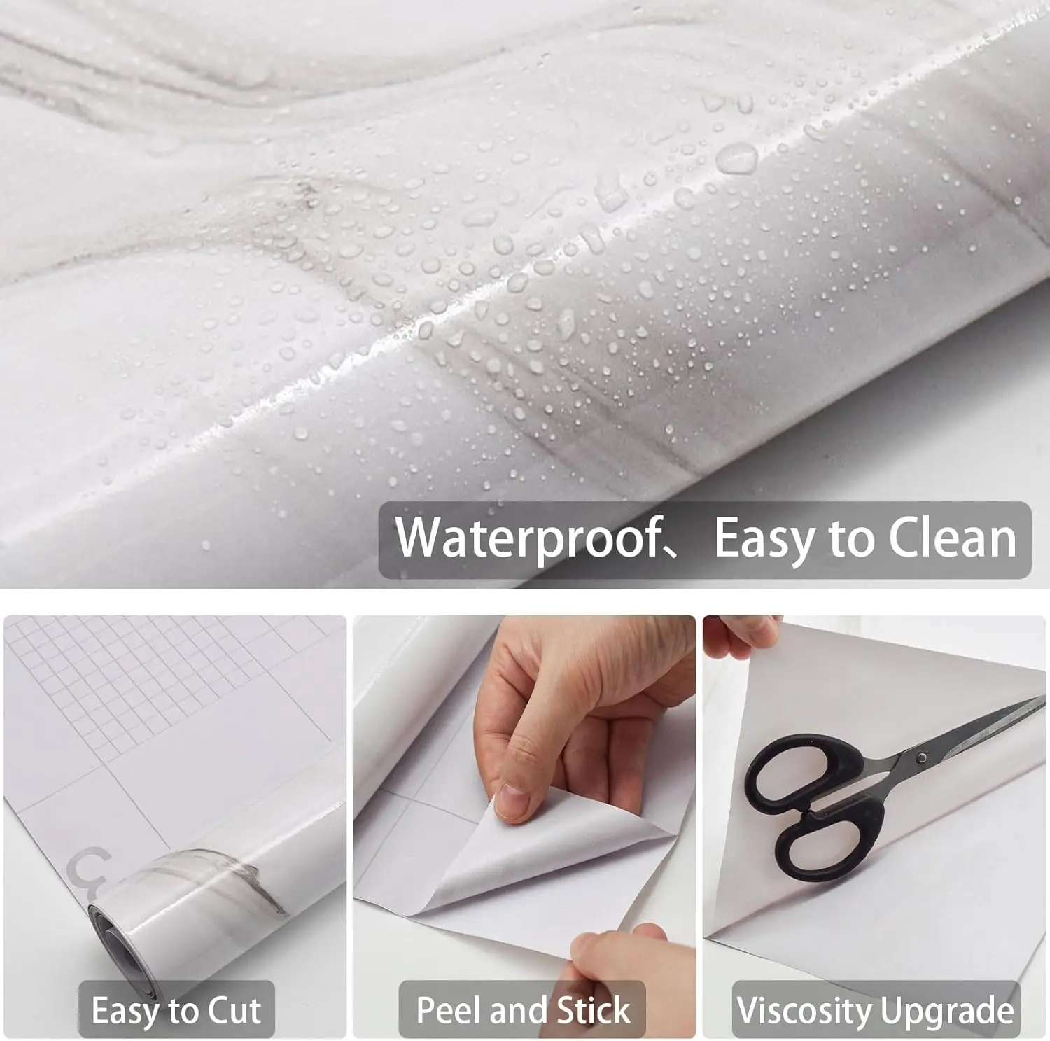 55 سنتيمتر الرخام ذاتية اللصق خلفية المطبخ خزانة موقد كونترتوب ورق اتصال بولي كلوريد الفينيل مقاوم للماء تجديد بلاط ملصقات جدار #2