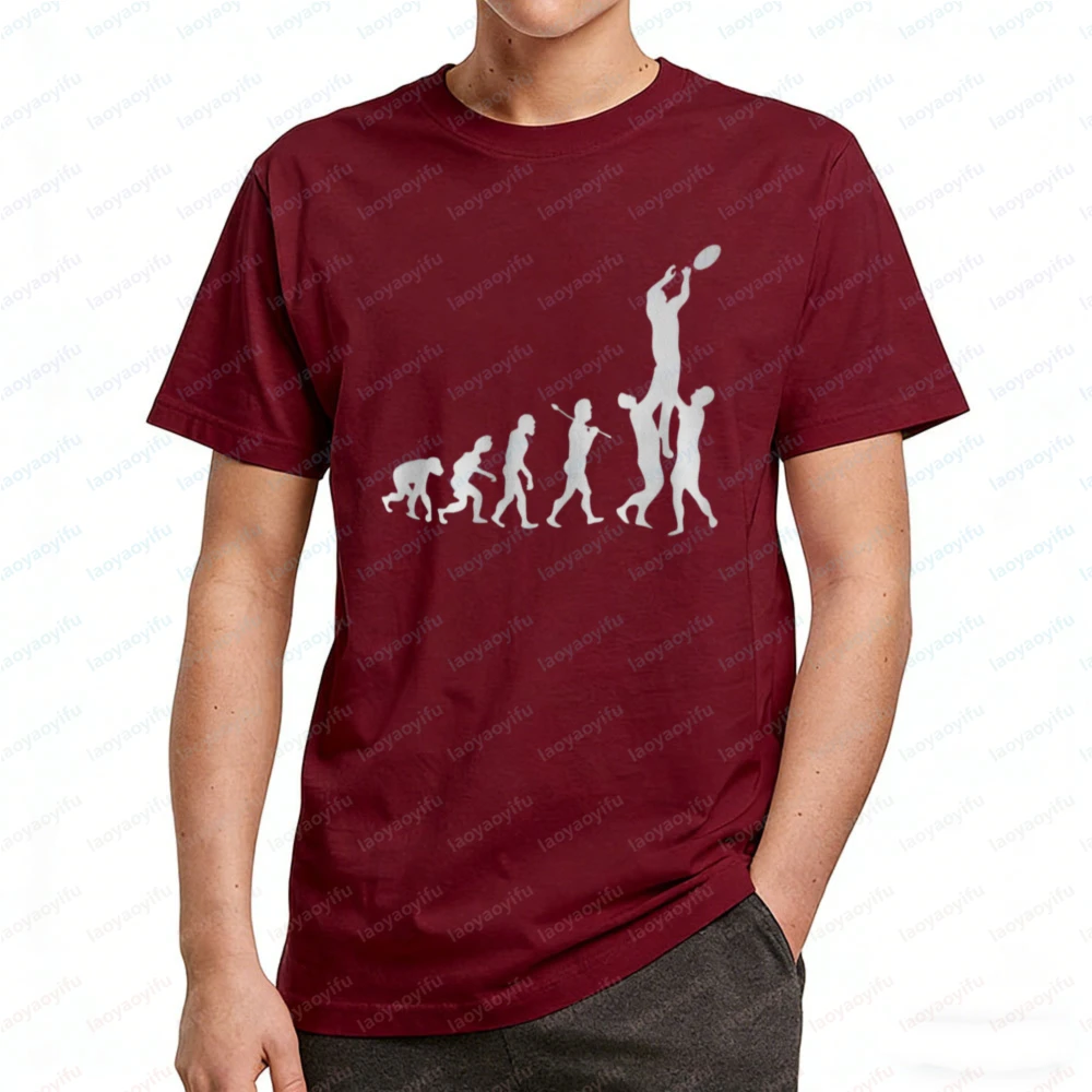 T-shirt de rugby Evolution, cadeau amusant pour footballeur, T-shirts graphiques Evolve Rugger, vêtements vintage pour homme, hauts en coton