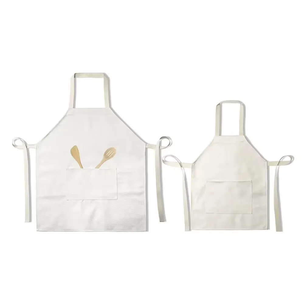 Fashion Sublimation Blank Kitchen Cooking Kids Apron Sleeveless Cotton Linen Home Cleaning Tools for Custom Printing Logo