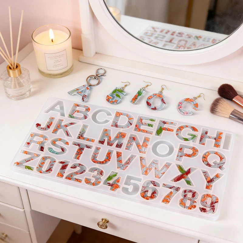 Alphabet Silicone Mold Positive and Negative Letter Epoxy Resin Silicone Molds For DIY Keychain Chocolate Jewelry Pendant view 5