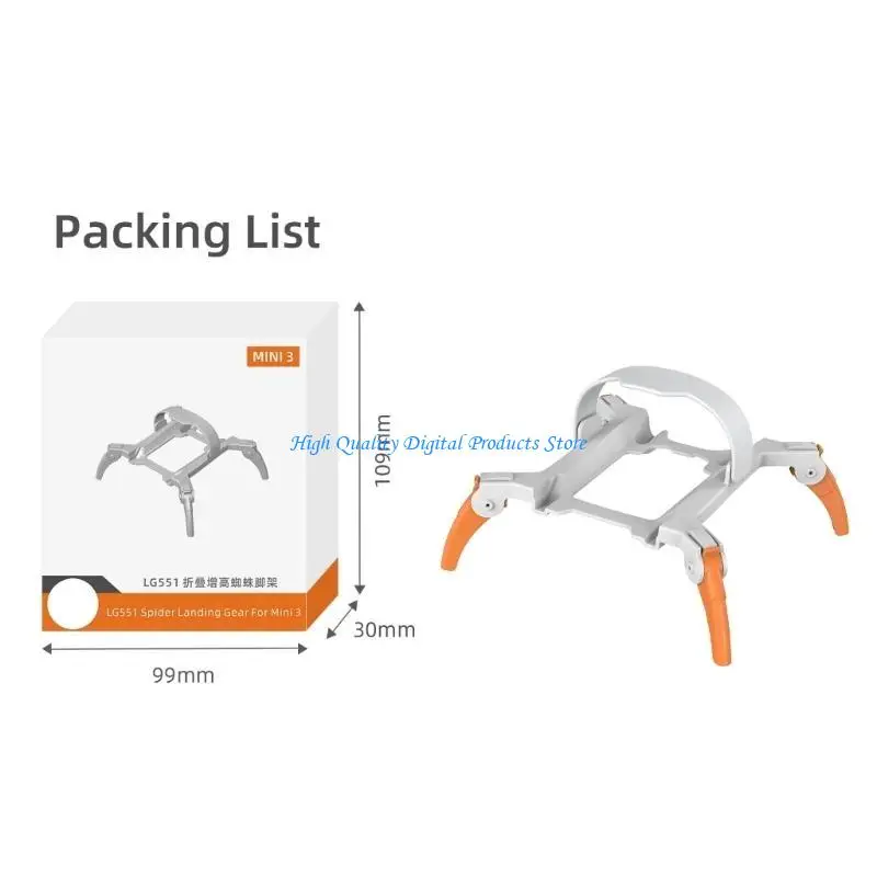 U2JE Portable Landing Gear Legs 3cm Height Safe Landing Leg for Mini 3 Accessories for Gentle Landing Durable-