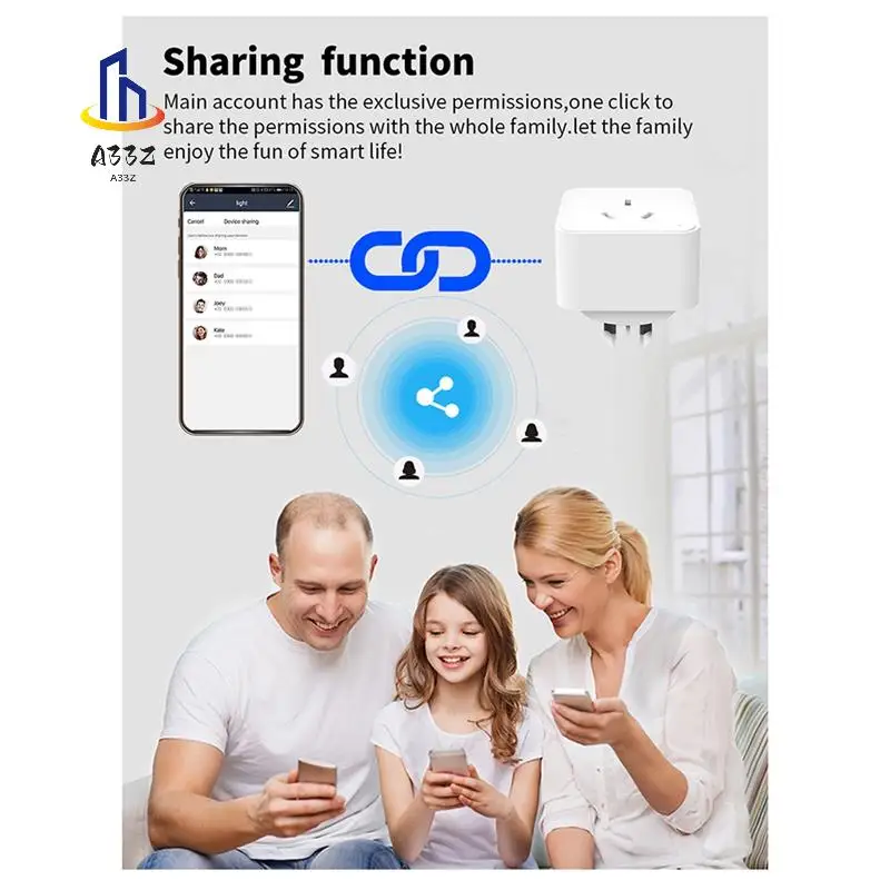 

A33Z-Zigbee Адаптер для умной розетки Приложение Tuya Smart Life Беспроводное управление Функция мониторинга мощности Aleax Розетка AU-Plug