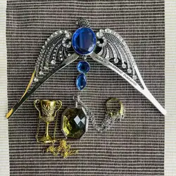 Marvolo Gaunt Ring Can Be Opened Locket Golden Goblet Diadem 4Pcs Set Dark Lord Halloween Cosplay Props Kid Gift