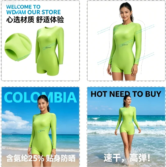 New Women Silicone Thermal Wetsuit Full Body Snorkeling Surfing Suit Jellyfish Protection