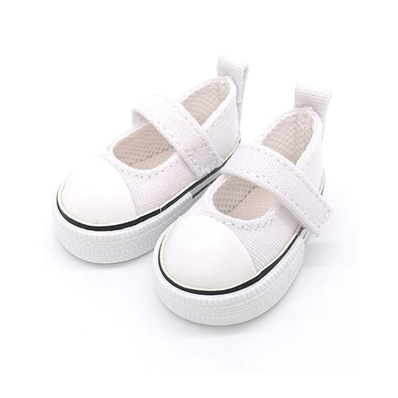 Tilda 5.5cm Canvas Sneakers For Dolls Paola Reina Minifee Corolle,1/4 Scale Sneaker Sports Shoes for Stuffed and Joint Doll Toys
