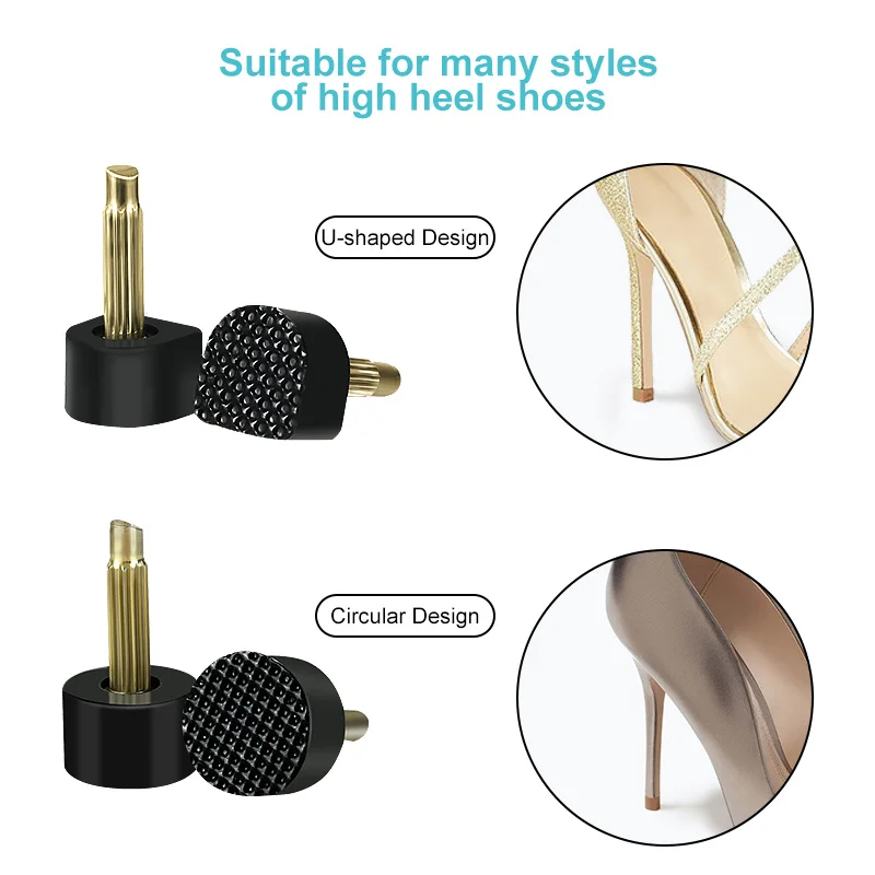 30 Pair High Heel Repair Tips Pins for Women Shoes High Heel Tips Taps Dowel Lifts Replacement Heel Stoppers Shoe Care Protector