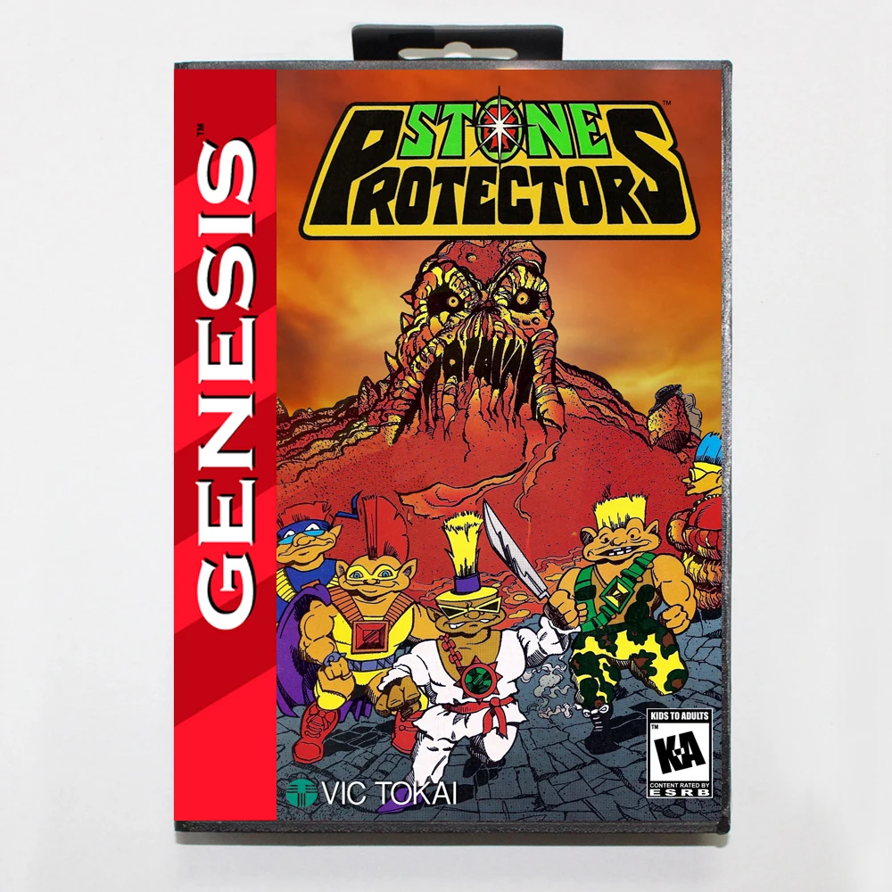 

Stone Protectors MD Game Card with Custom US Box for 16 Bit Sega Megadrive Genesis Console