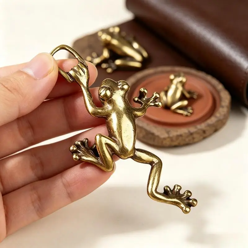 Frog Figurines Cute Miniature Collectible Statues Eco-Friendly Resin Ornament for Bookcase Bedroom Home Decor Souvenir Gift