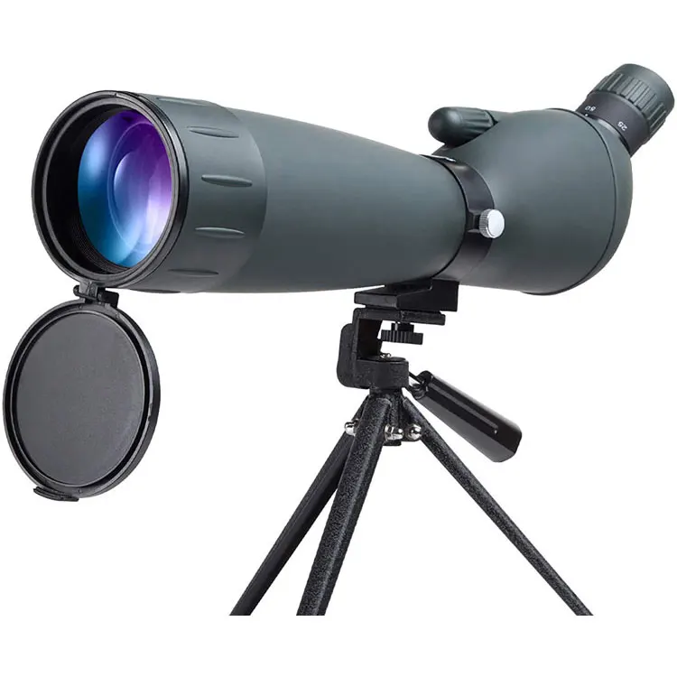 25-75x75 Spotting Scope with Tripod, Carrying Bag Smartphone Adapter Waterproof Metal Base BAK4 Angled Scope Optics Zoom