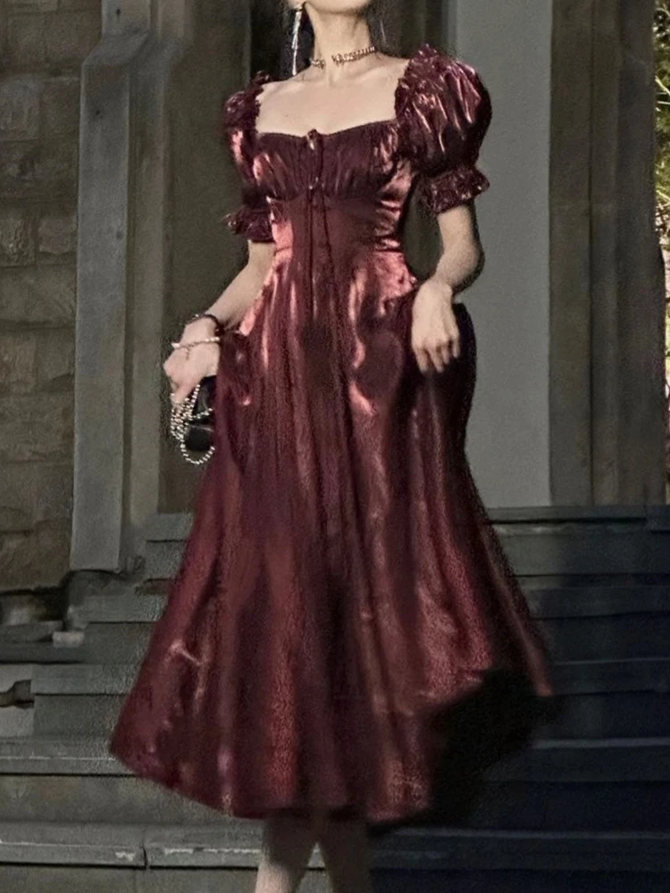 Robe de mariée trapèze décontractée vintage pour femmes, robes de Rhde soirée élégantes, vêtements d'anniversaire féminins, vêtements éducatifs, rouge et blanc, printemps et été
