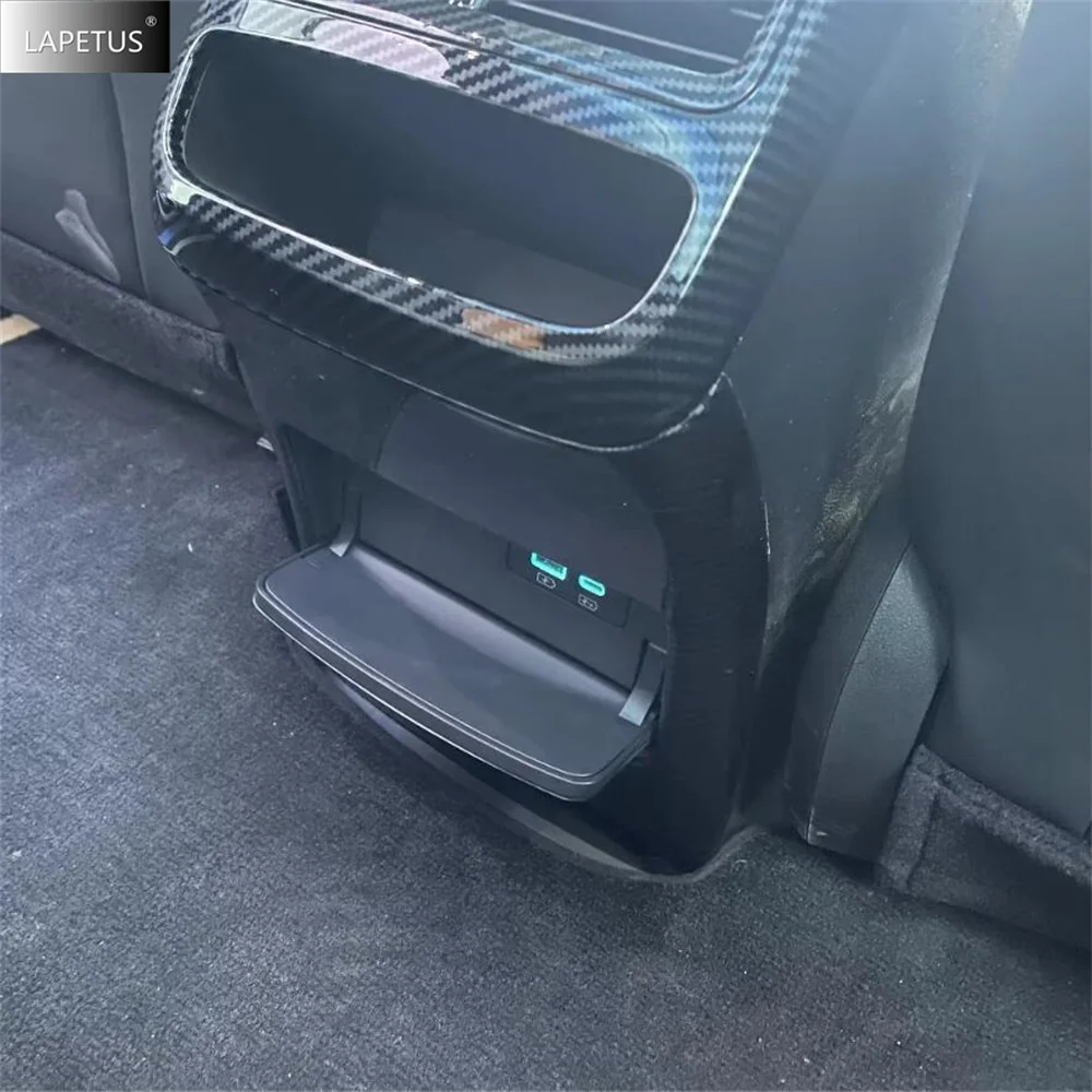 

For BYD Seal EV 2022 2023 2024 Rear Seat Air AC Conditioning Outlet Vent Anti kick Panel Cover Trim ABS Carbon Fiber Accessories