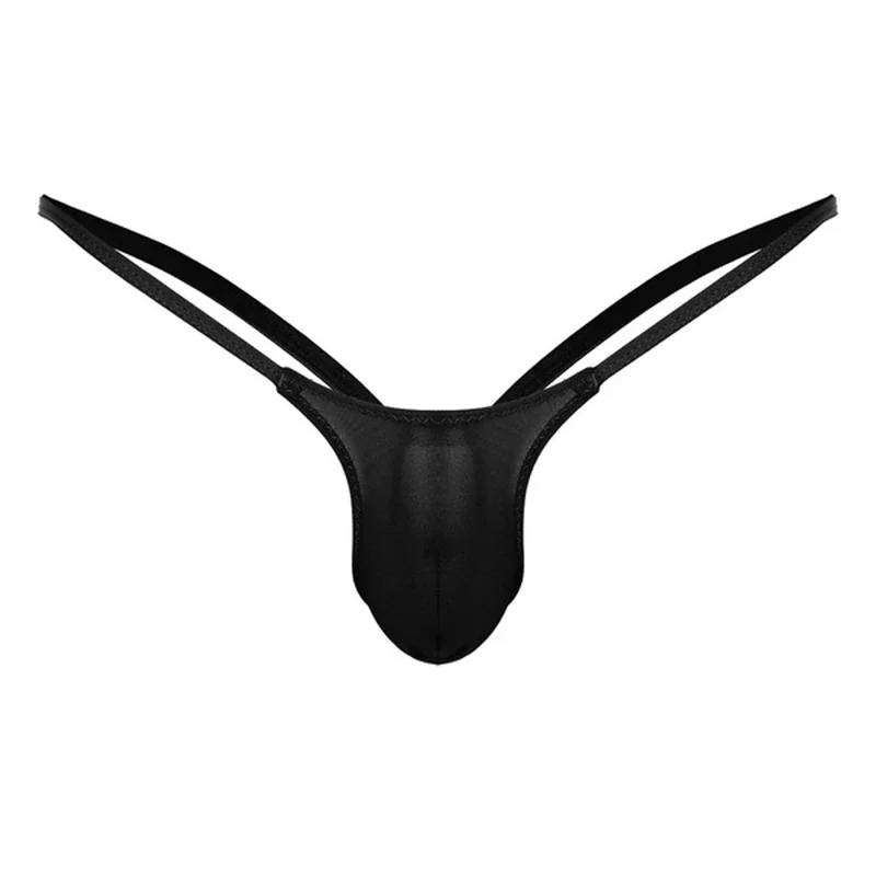 Men\'s Smooth G-strings Sexy Bikini Lingerie Thong Erotic Soft Briefs Bulge Pouch Underwear Breathable Hombre Lingerie Mini