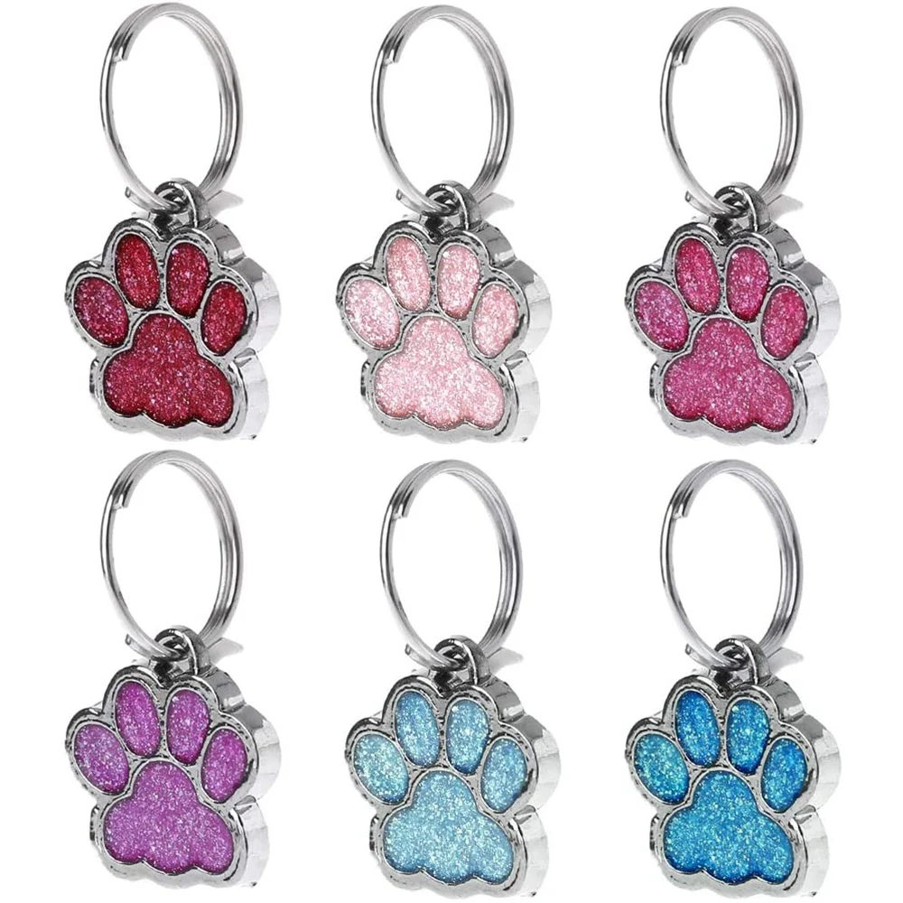 CMHI-Pet Collar Tag Pet Dog Cat ID Multicolor Pet Mini Foot Fashion Pendant (Random Color)