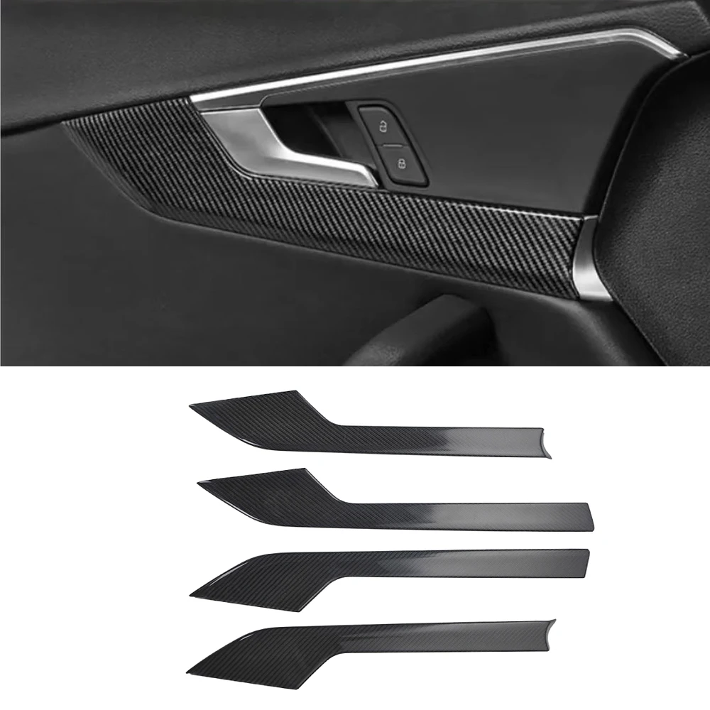 Real Dry Carbon Fiber Interior Door Panel Cover Trim For Audi A4 S4 A5 S5 4 Door 2017-2021