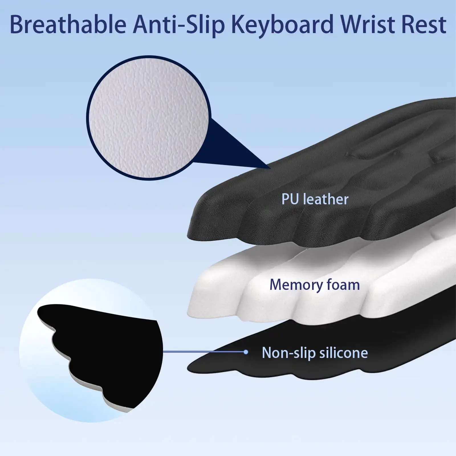 Angel Keyboard Handgelenkauflage Ergonomische Tastatur-Handgelenkauflage und Mauspad mit Handgelenkstütze für Computer, Gaming und Büro – Detail 1