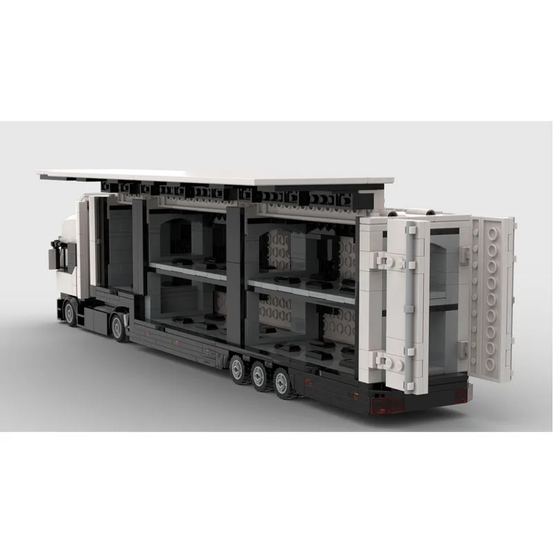 

MOC-221200NewCargoTruck Low Deck Tractor and Double Decker Building Blocks Model957PartsMOC Creative BoysKids Birthday Toy Gifts